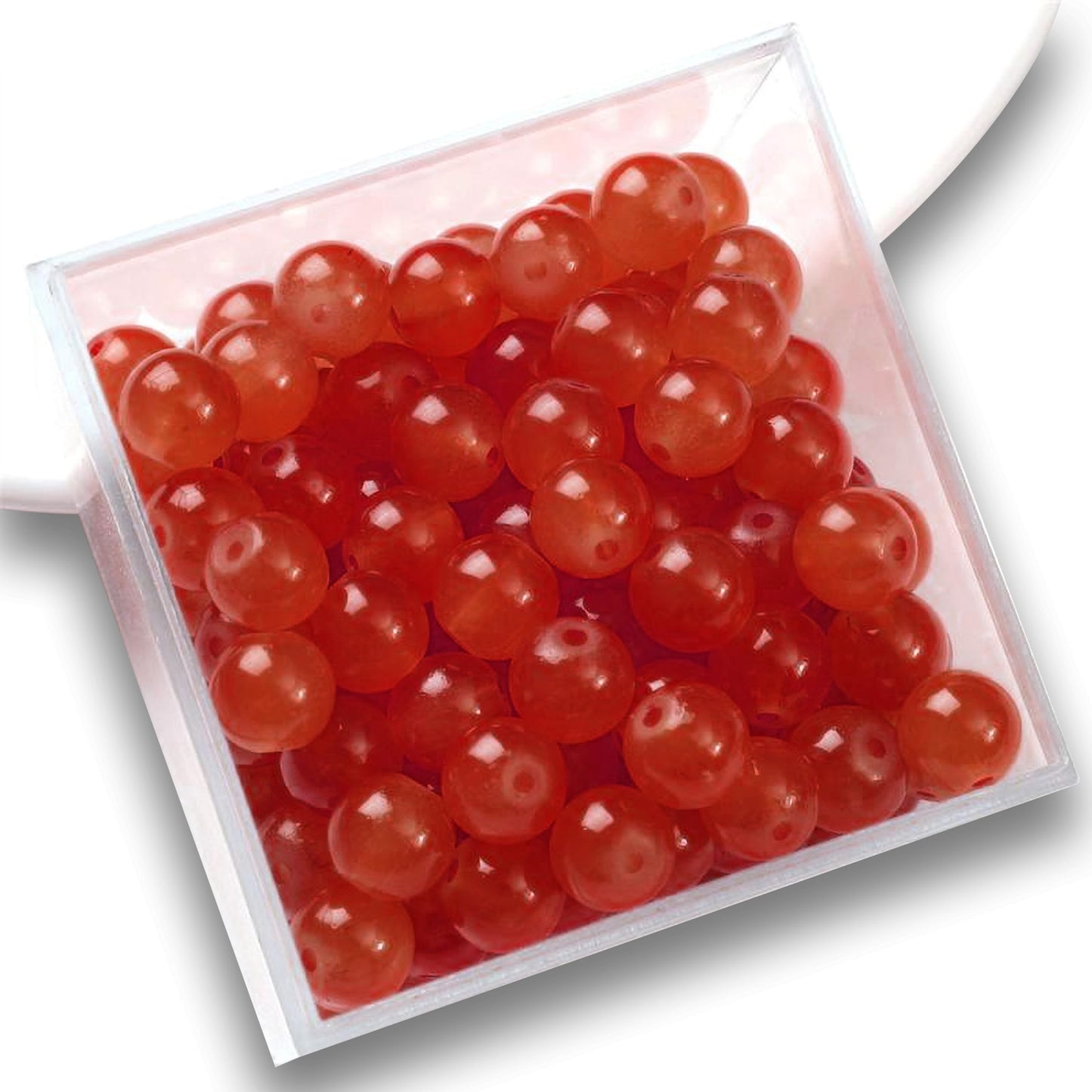 Red and pearl 8mm beads help add a clean decorative look to bracelet making, necklace making and DIY jewellery projects.