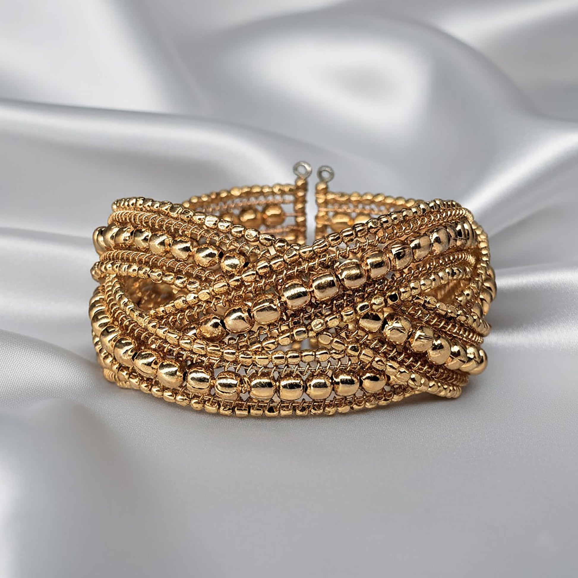 Rose Gold Plated Kada Bracelet for Women, Multilayer Rose image 3