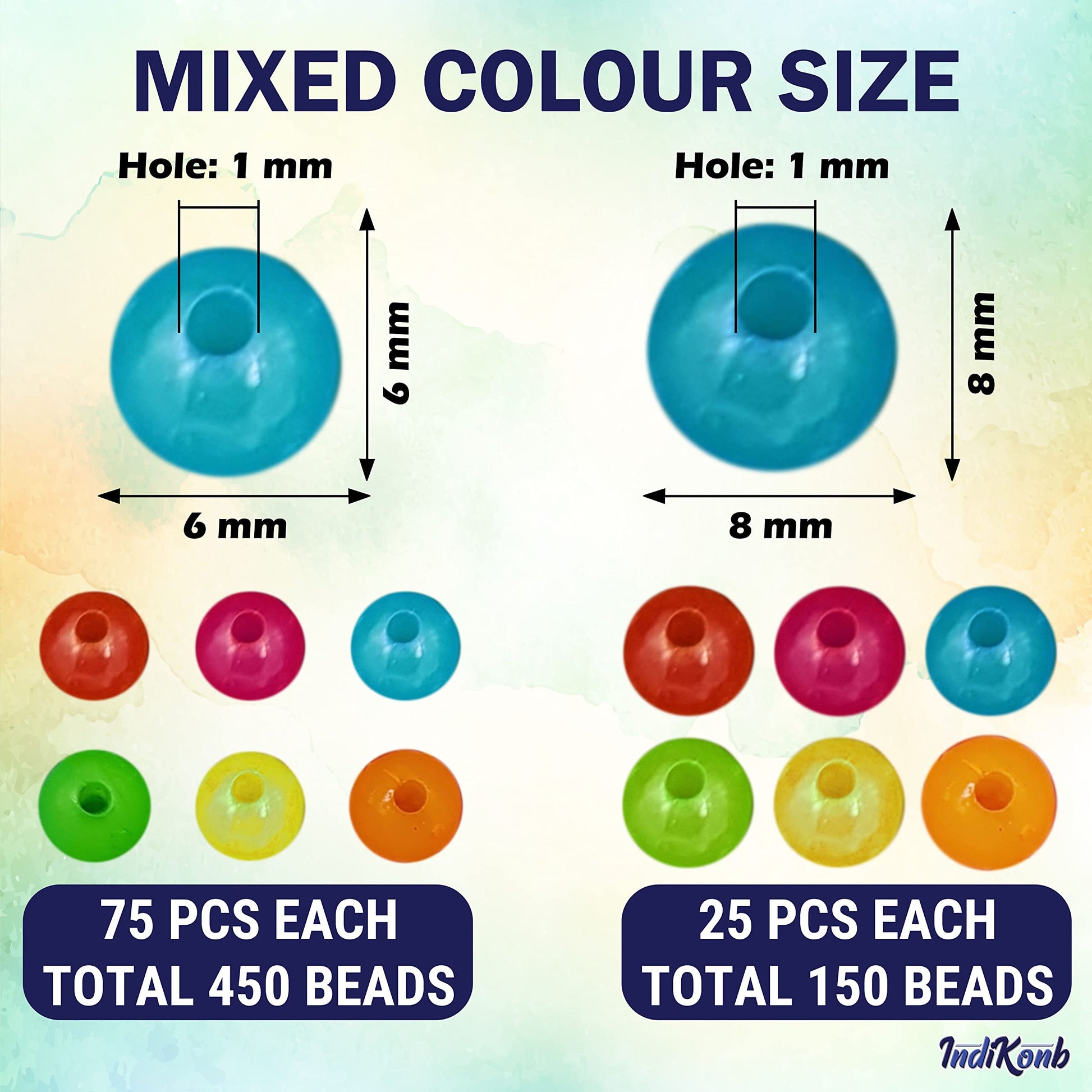 Multicolour and pearl s and 6mm beads help shape a polished result for necklace making and DIY jewellery projects.