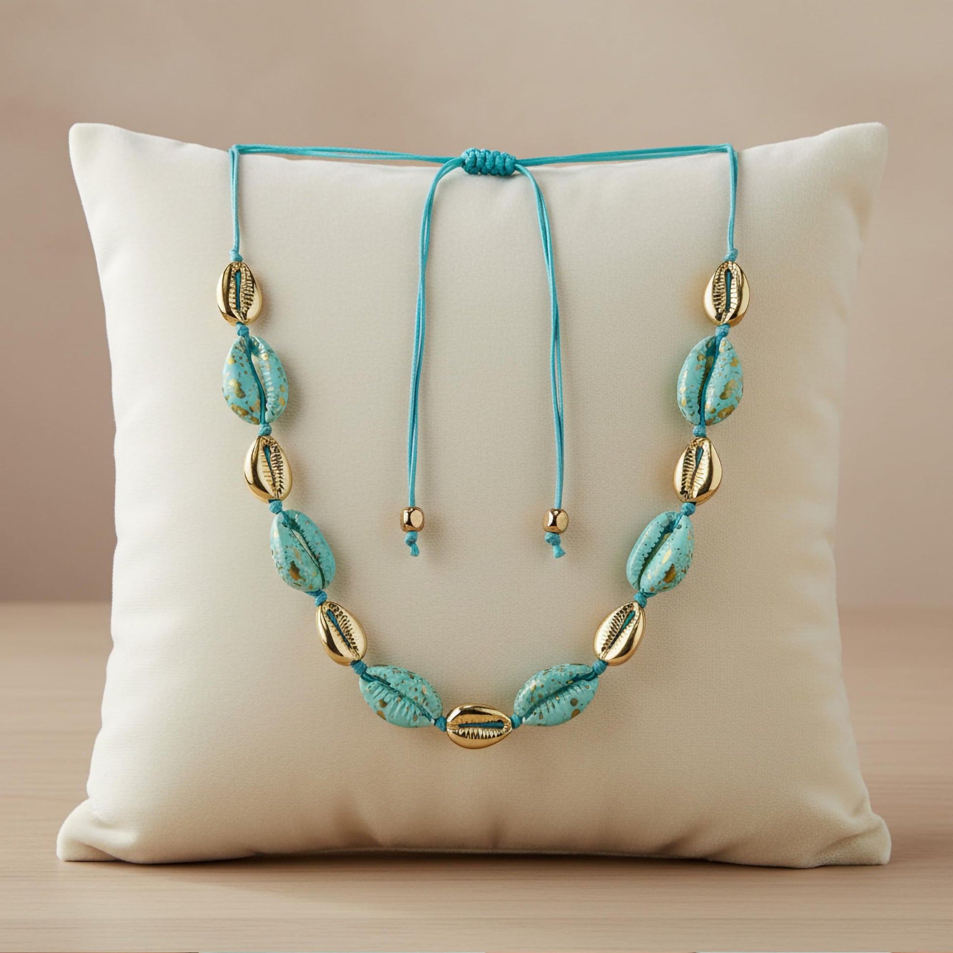 Trendy  shell bracelet with adjustable cord
