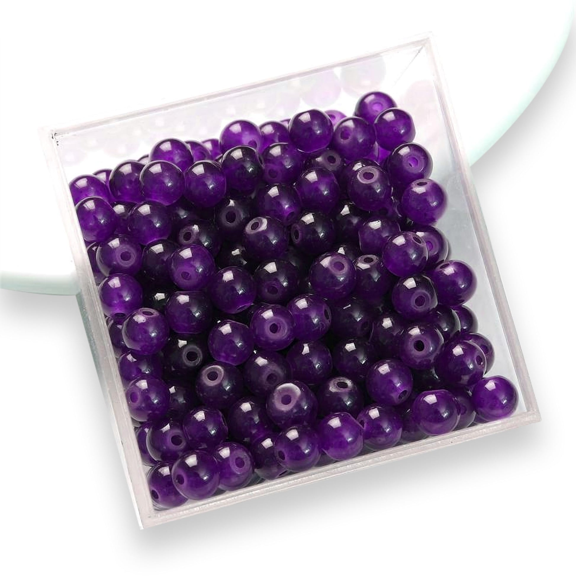 For polished results in bracelet making, necklace making and DIY jewellery projects, dark purple and pearl 6 mm and 6mm beads help complete the design.