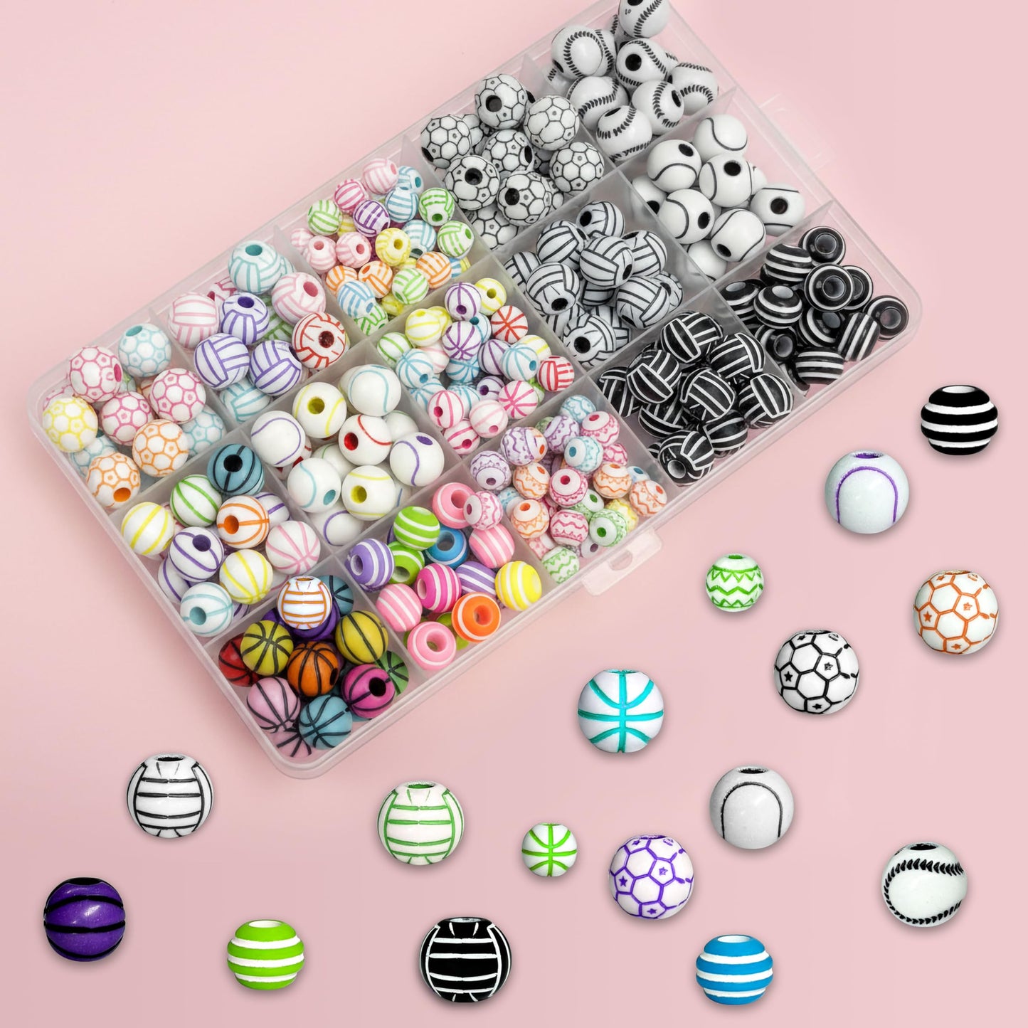 Sports Ball Beads Kit for Bracelet Making, Acrylic MUlticolor 3 image 3