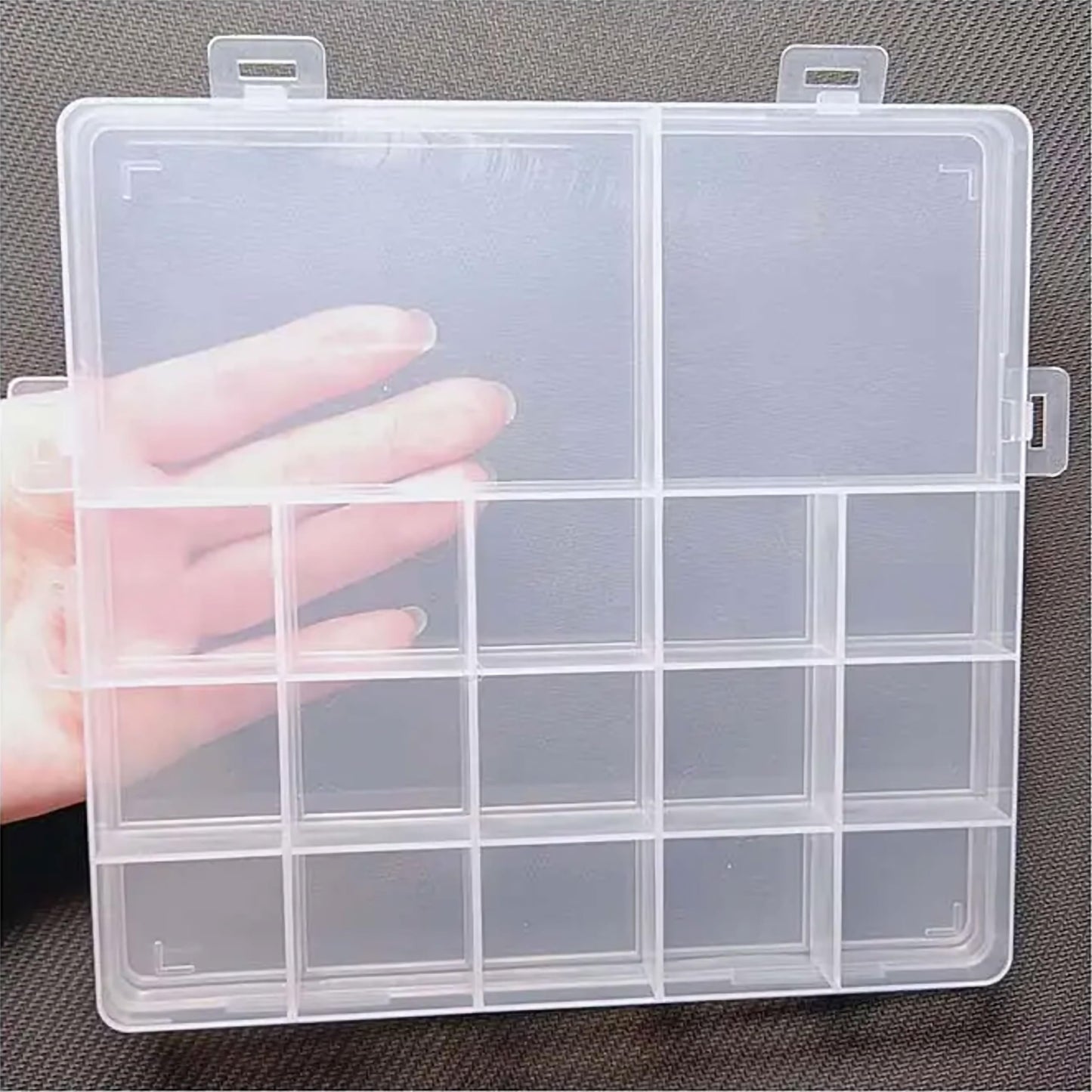 1 Box Plastic Organizer Box with 17 Compartments. Close-up image showing product details and finish.