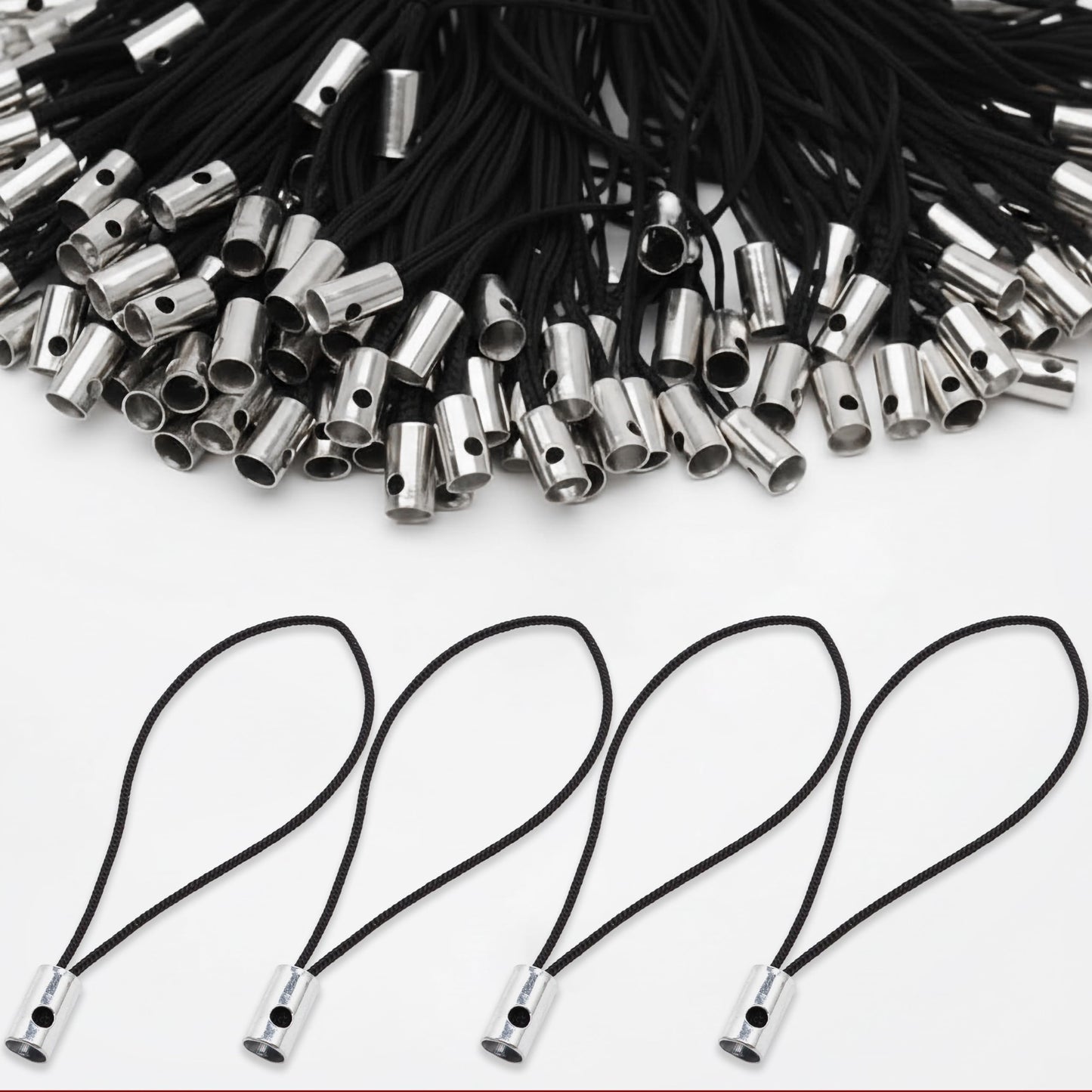 Create cute mobile charms using silver 25 pcs strap supplies for bags, key tags and DIY gifts.