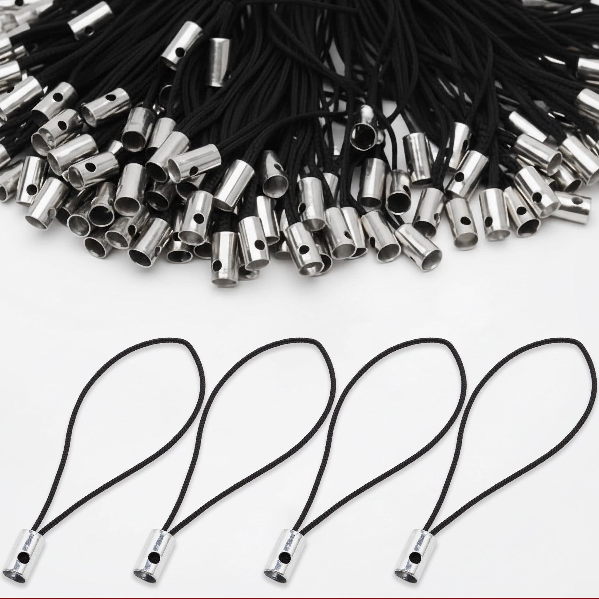 Create cute mobile charms using silver 25 pcs strap supplies for bags, key tags and DIY gifts.