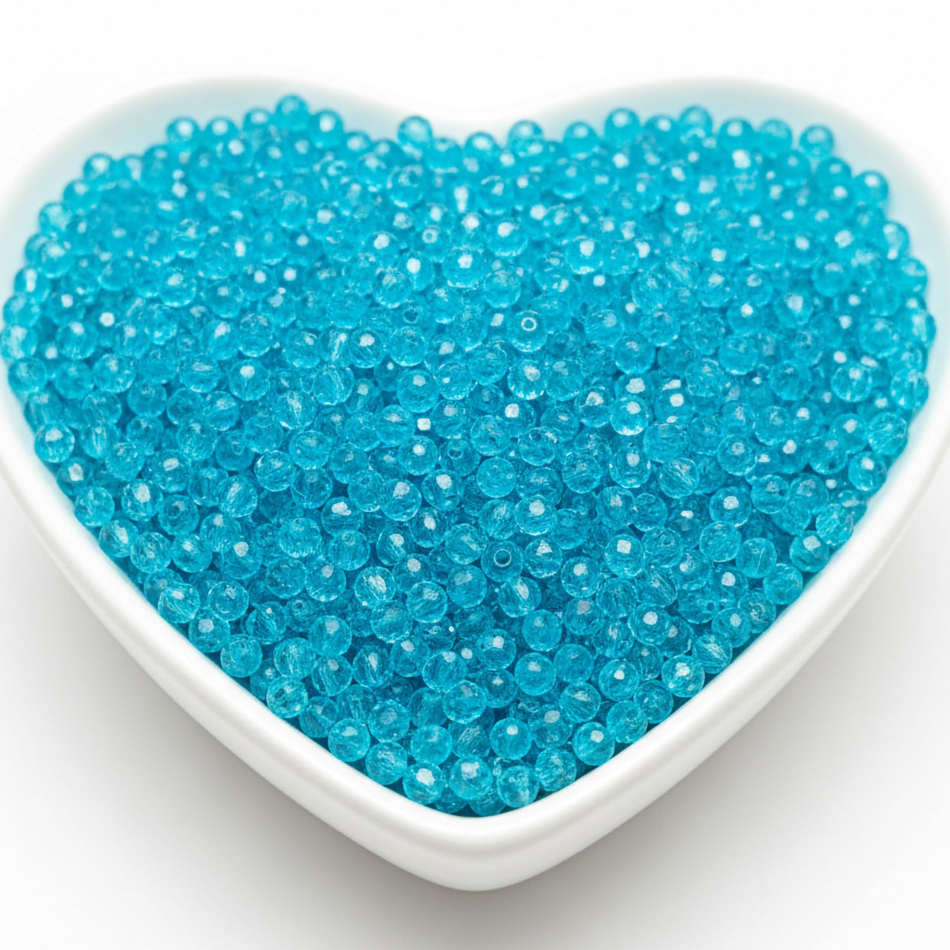Crystal Rondelle Beads for Jewellery Making, 4mm Tyre Shape CYAN product image