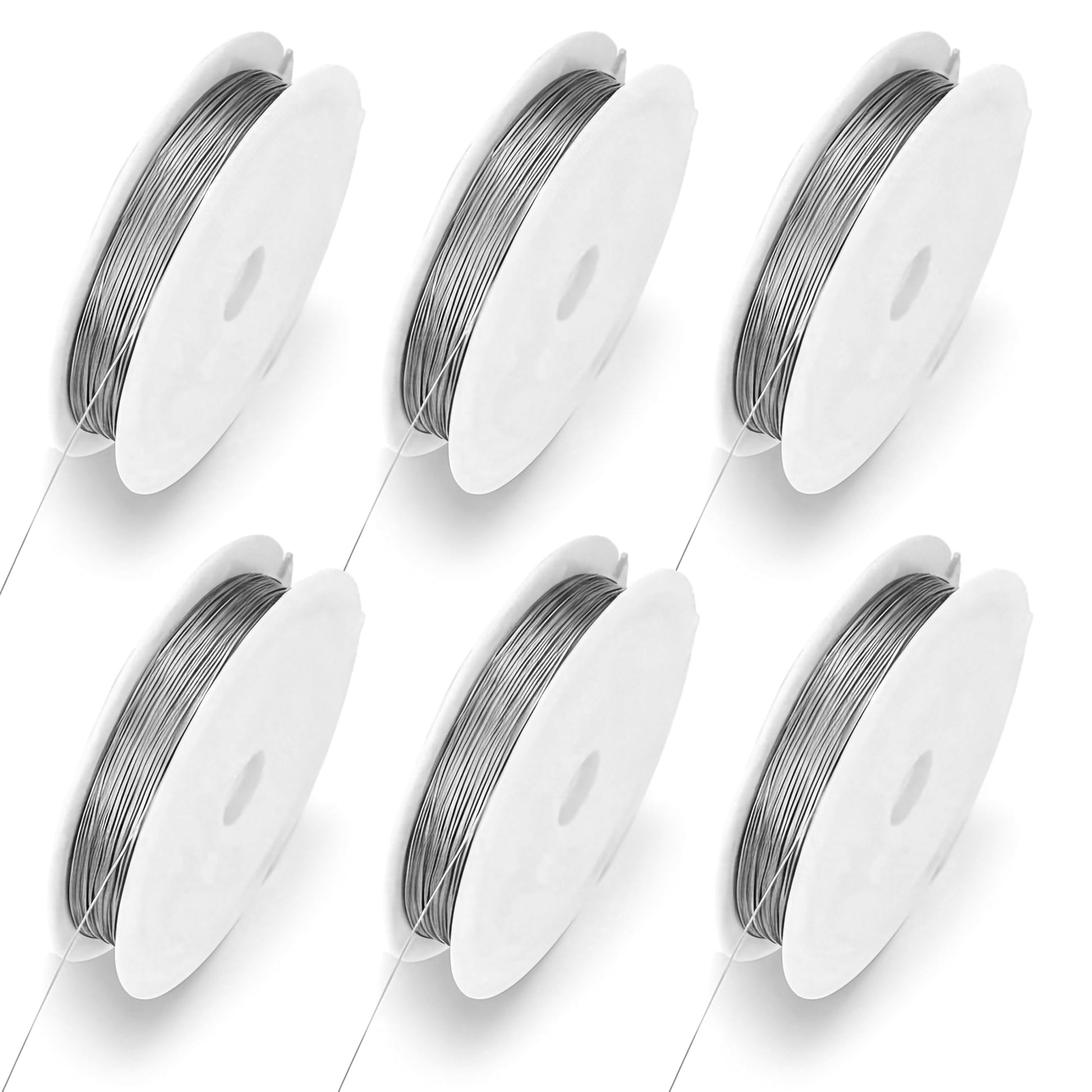 0.5mm Jewelry Wire for Craft & Flower Making, Flexible Metal Silver 6Pcs product image