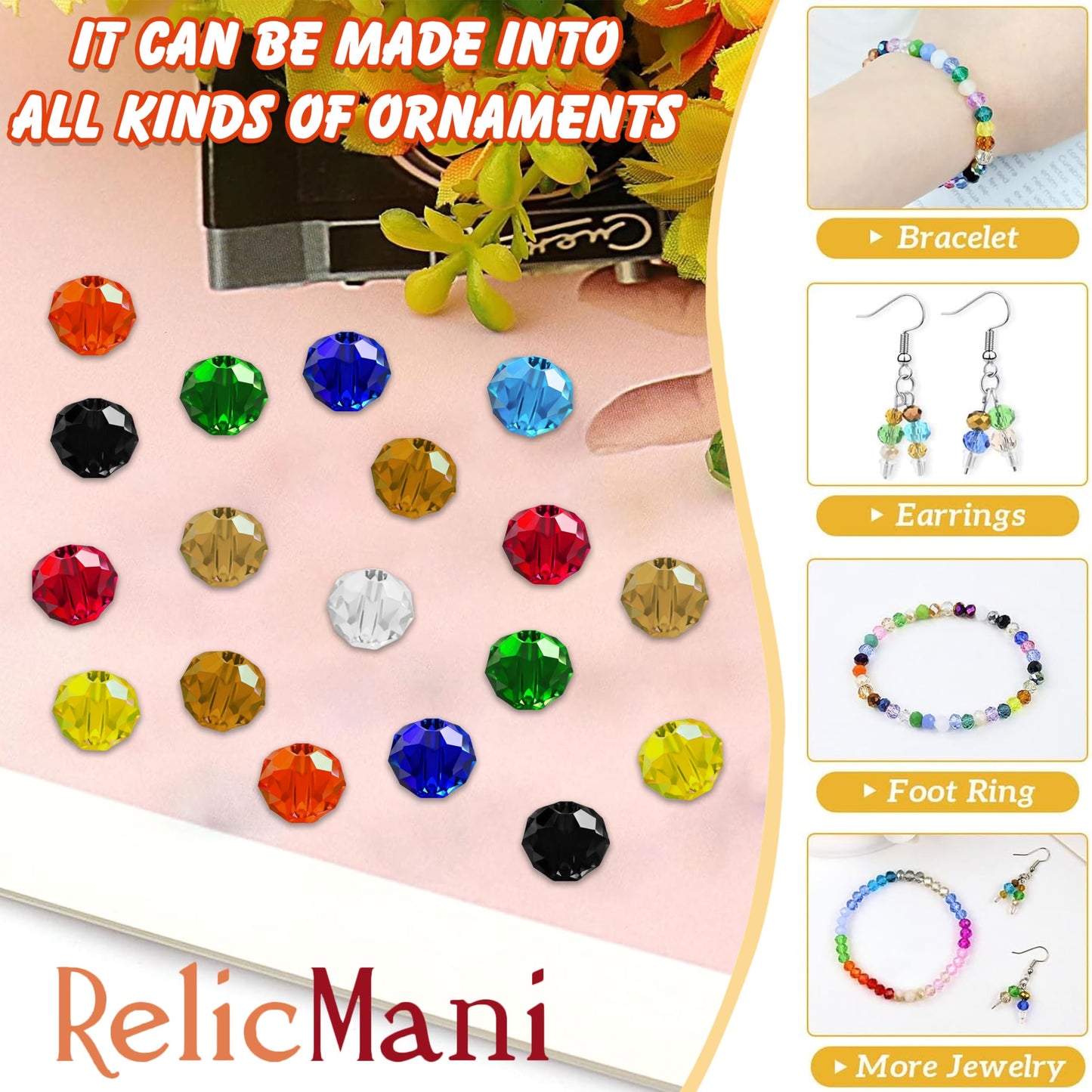 150 Pcs 10mm Faceted Crystal Beads for Jewellery Making Multicolour image 3