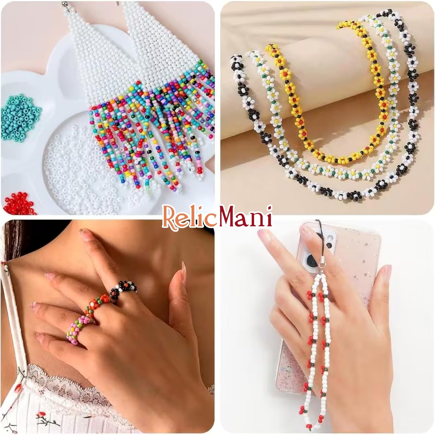 Glass Seed Beads for Jewellery Making, 3mm Small Mini Beads 12 Colour image 4