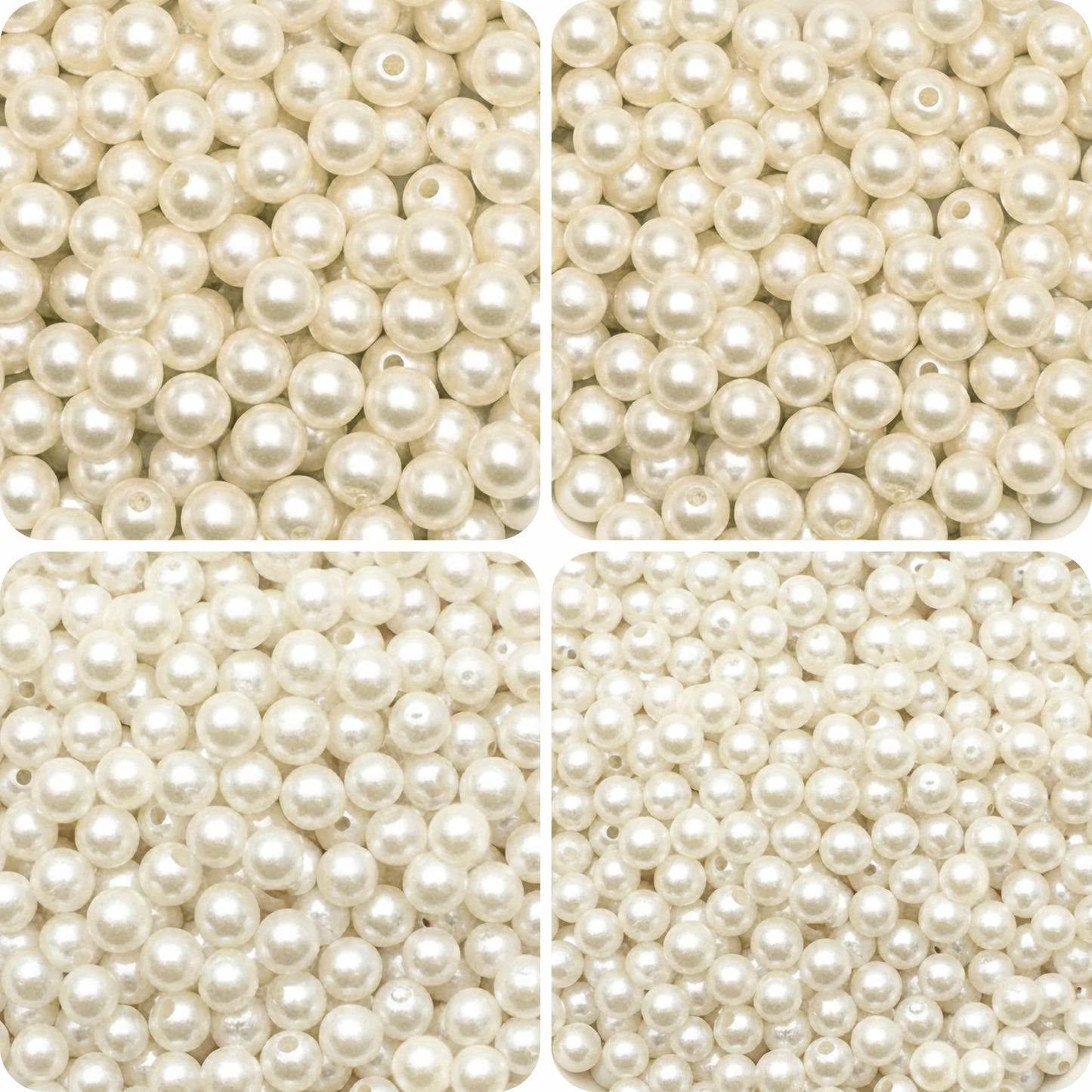 White Pearl Beads for Jewellery Making & Craft Work 610 ( Beads ) product image