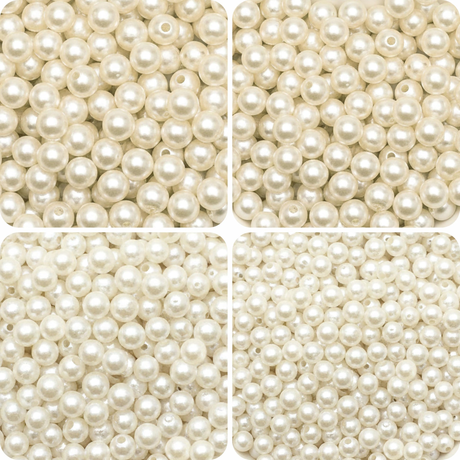 White Pearl Beads for Jewellery Making & Craft Work 610 ( Beads ) product image