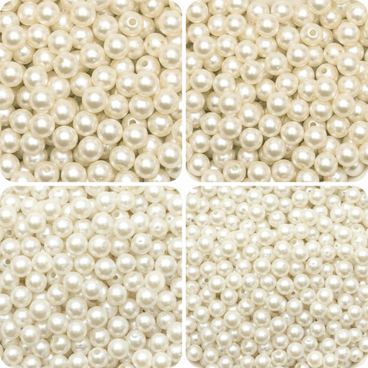 White Pearl Beads for Jewellery Making & Craft Work 610 ( Beads ) product image