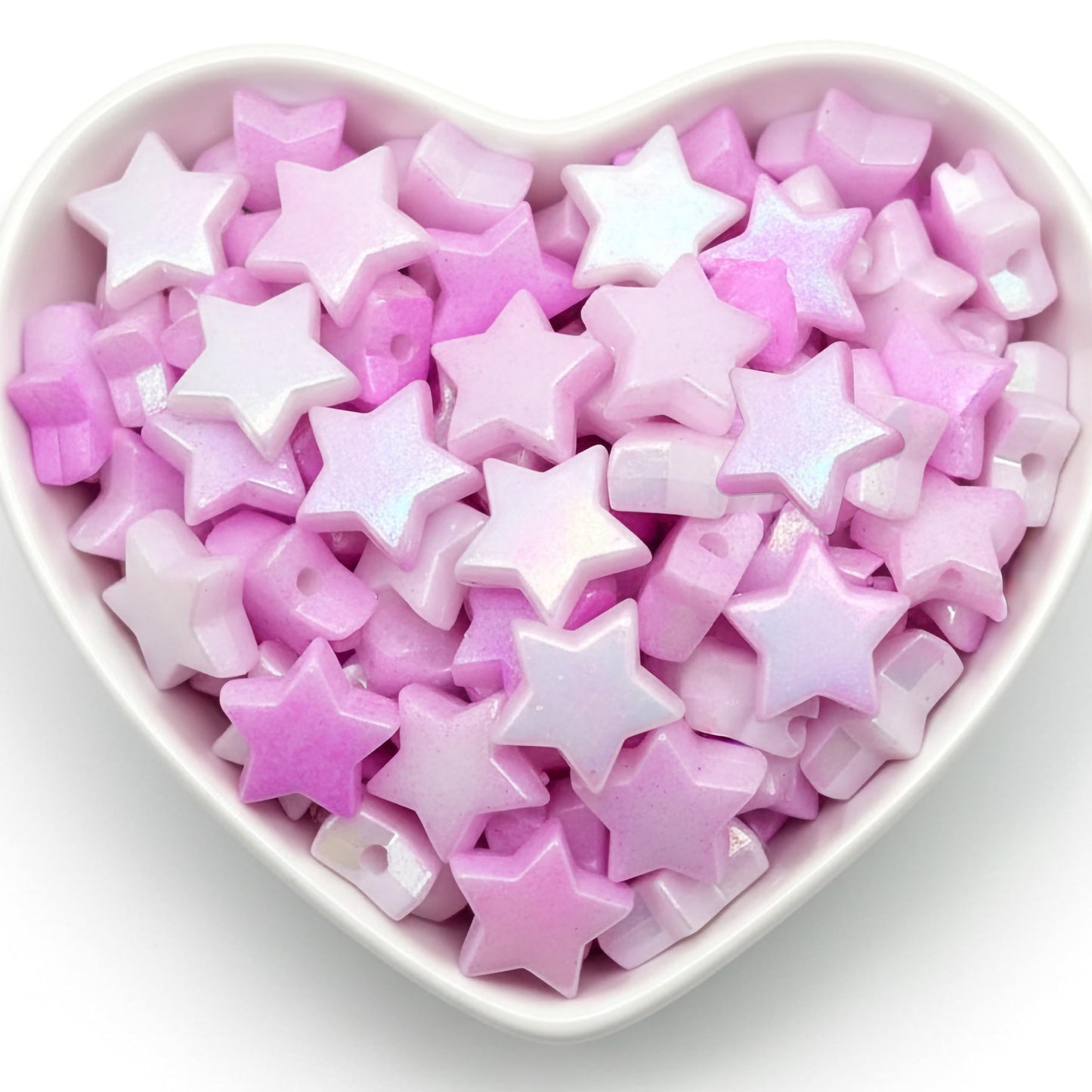Star Beads for Bracelet Making, 10mm Plastic Star Shaped Pink product image