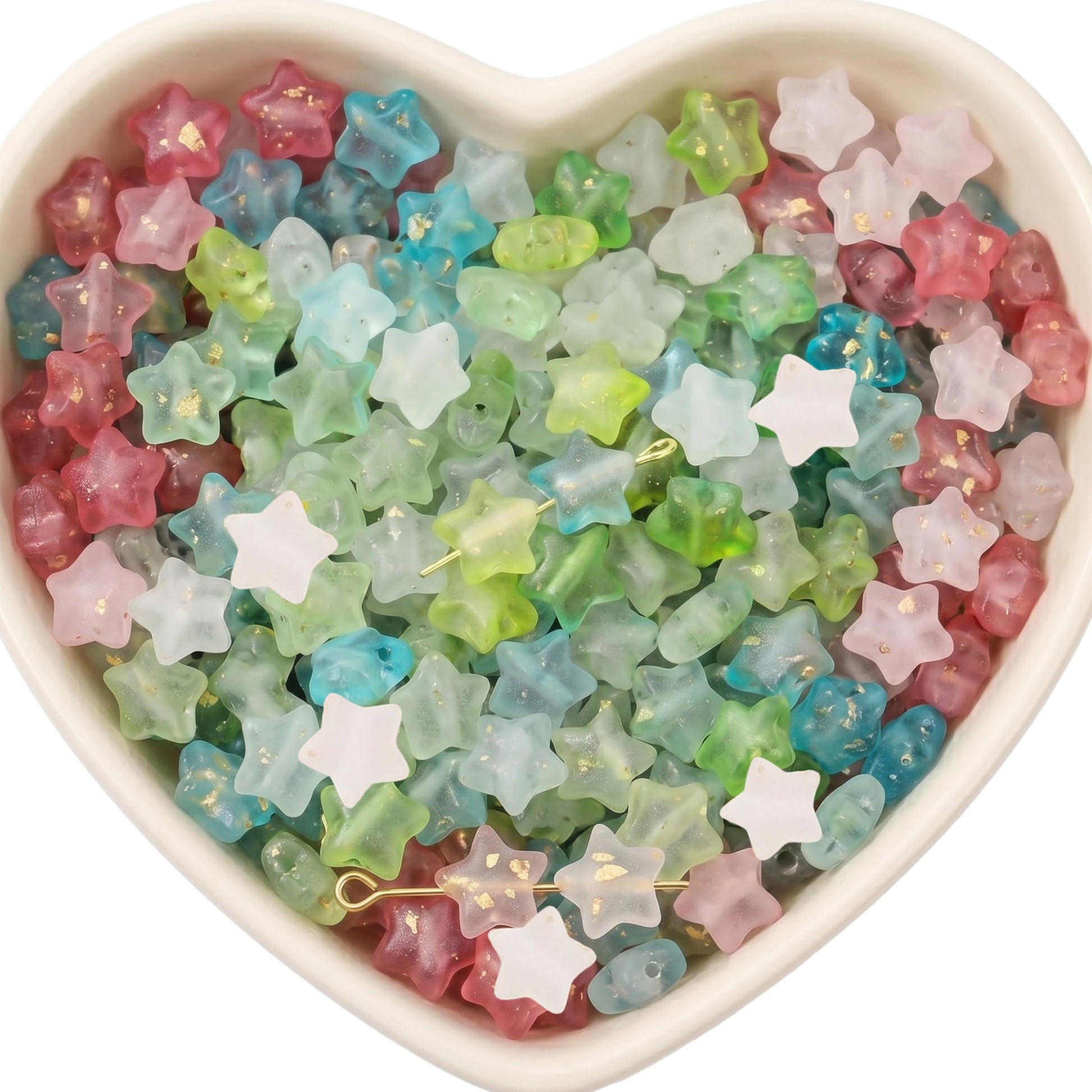 Add a ready-to-use accent to bracelet making with multicolour star bead charms for phone charm craft.