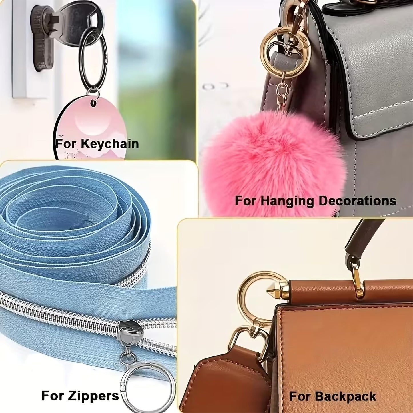 Bring clean hardware finish into bag charms with gold tone round clip hardware pieces for DIY accessories.