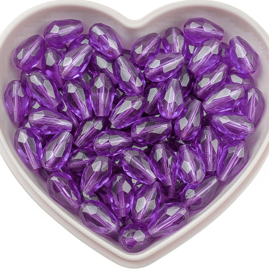 Add graceful dangle accents to earrings and charms with 10x6mm purple faceted teardrop beads.