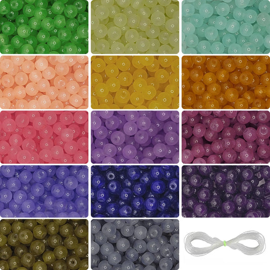 Multicolour and pearl 6mm beads add useful detail to necklace making.