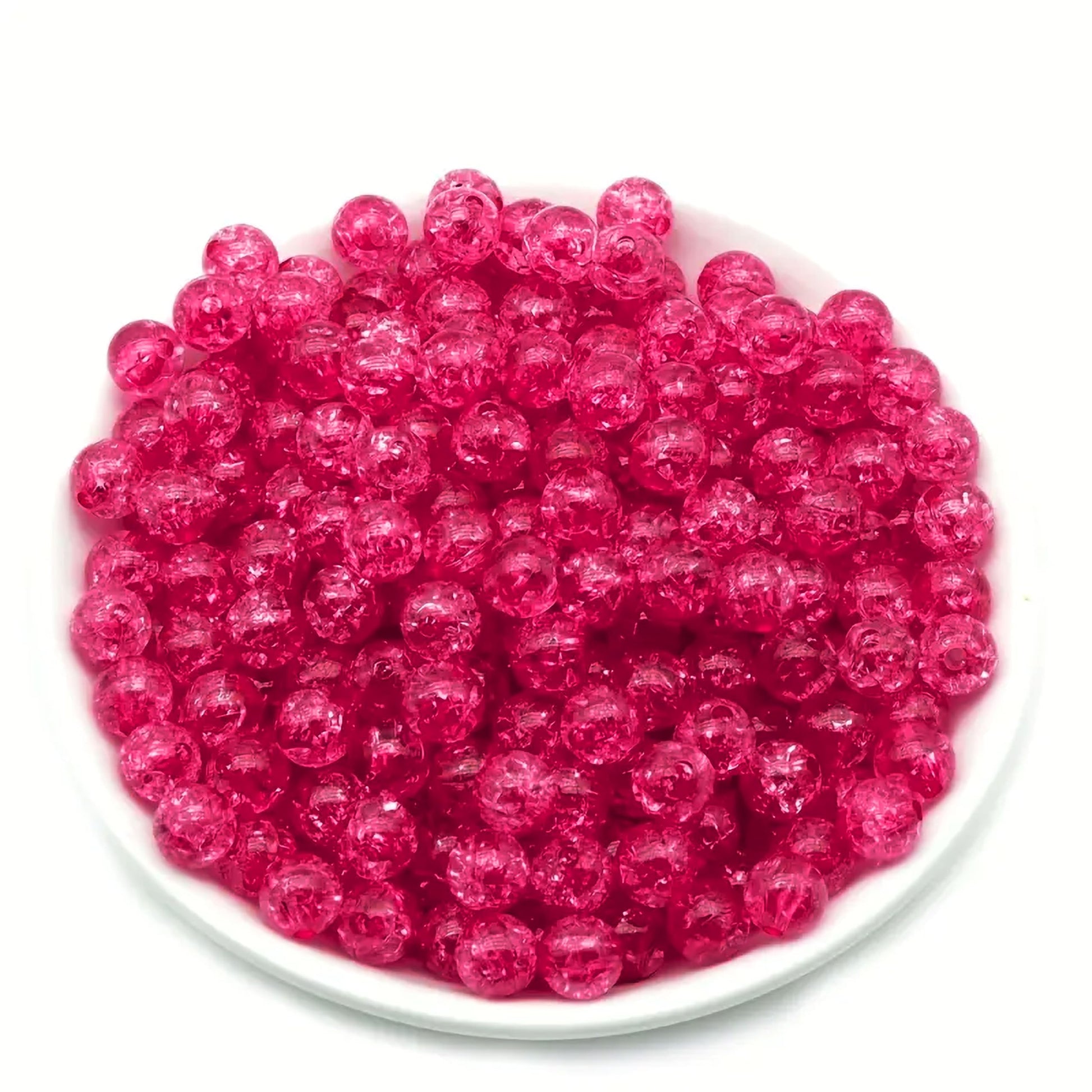 Rose red 6mm beads are a clean finishing element for bracelet making, necklace making and DIY jewellery projects.