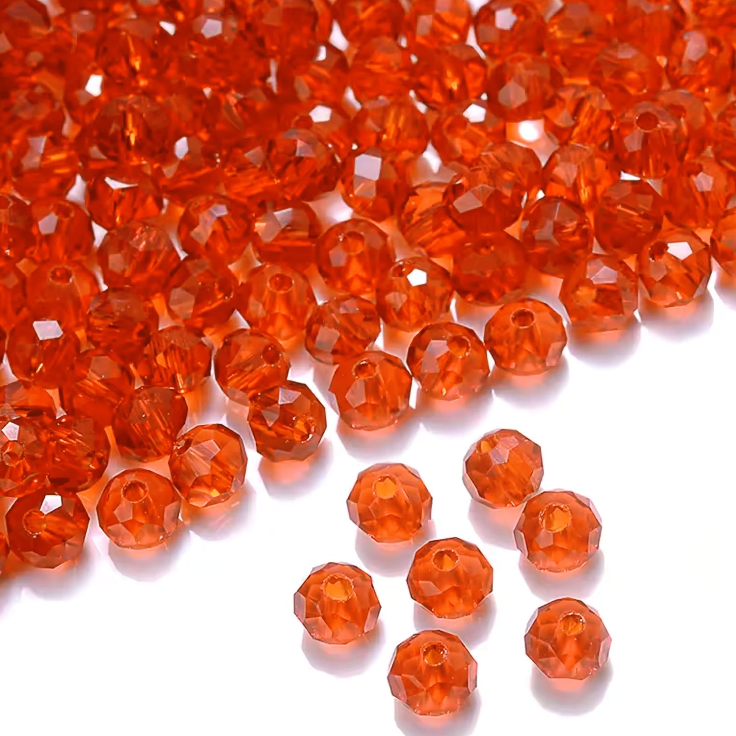 A balanced detail for bracelet making, necklace making and DIY jewellery projects, orange and transparent 8mm and 90 grams beads offer a clean decorative look.