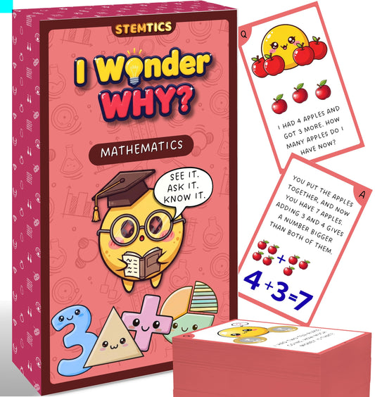 Multi-color Mathematics Flash Cards for Kids Set Paper. Main product image showing the full product layout.