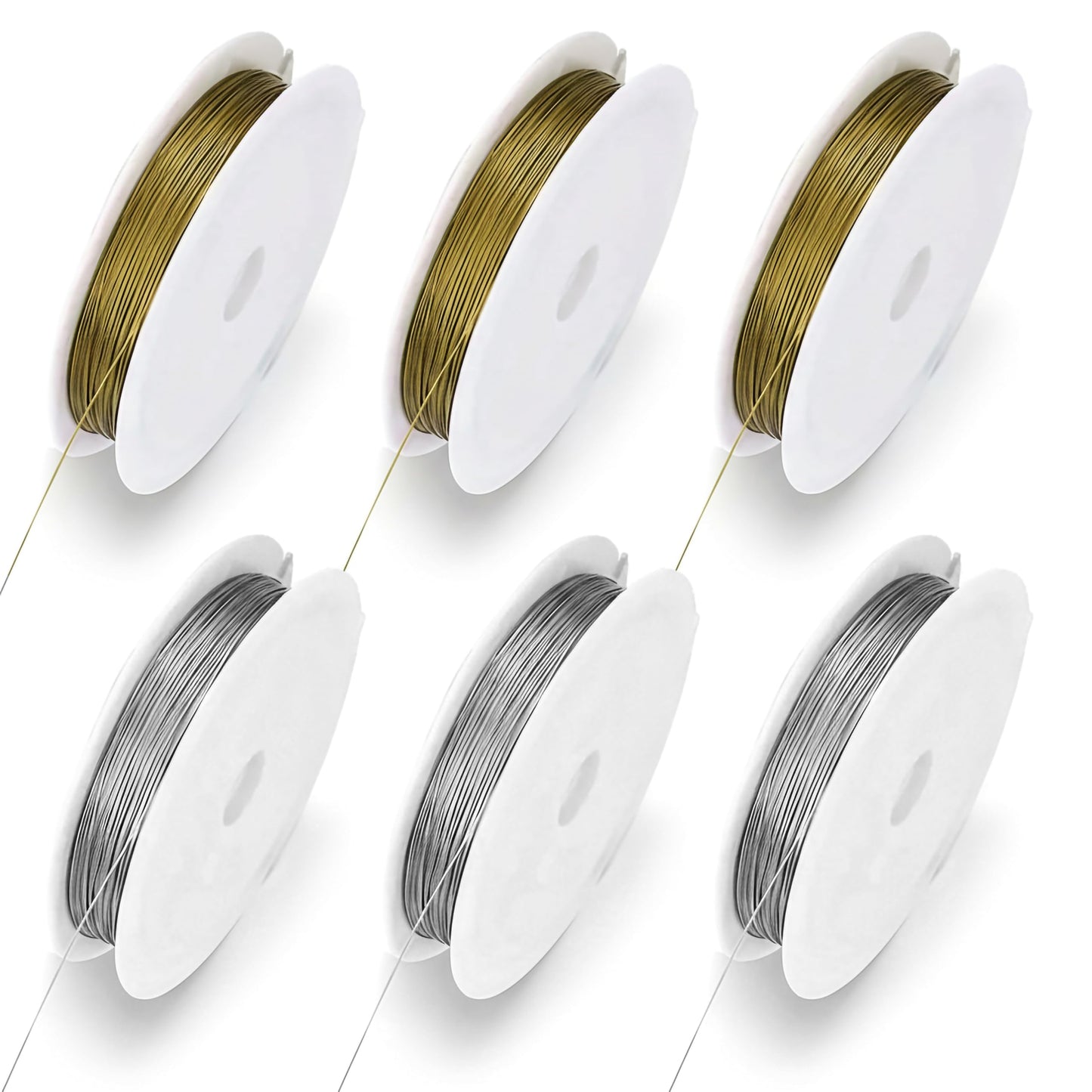 0.5mm Jewelry Wire for Craft & Flower Making, Flexible Metal 6Pcs Gold and Silver product image