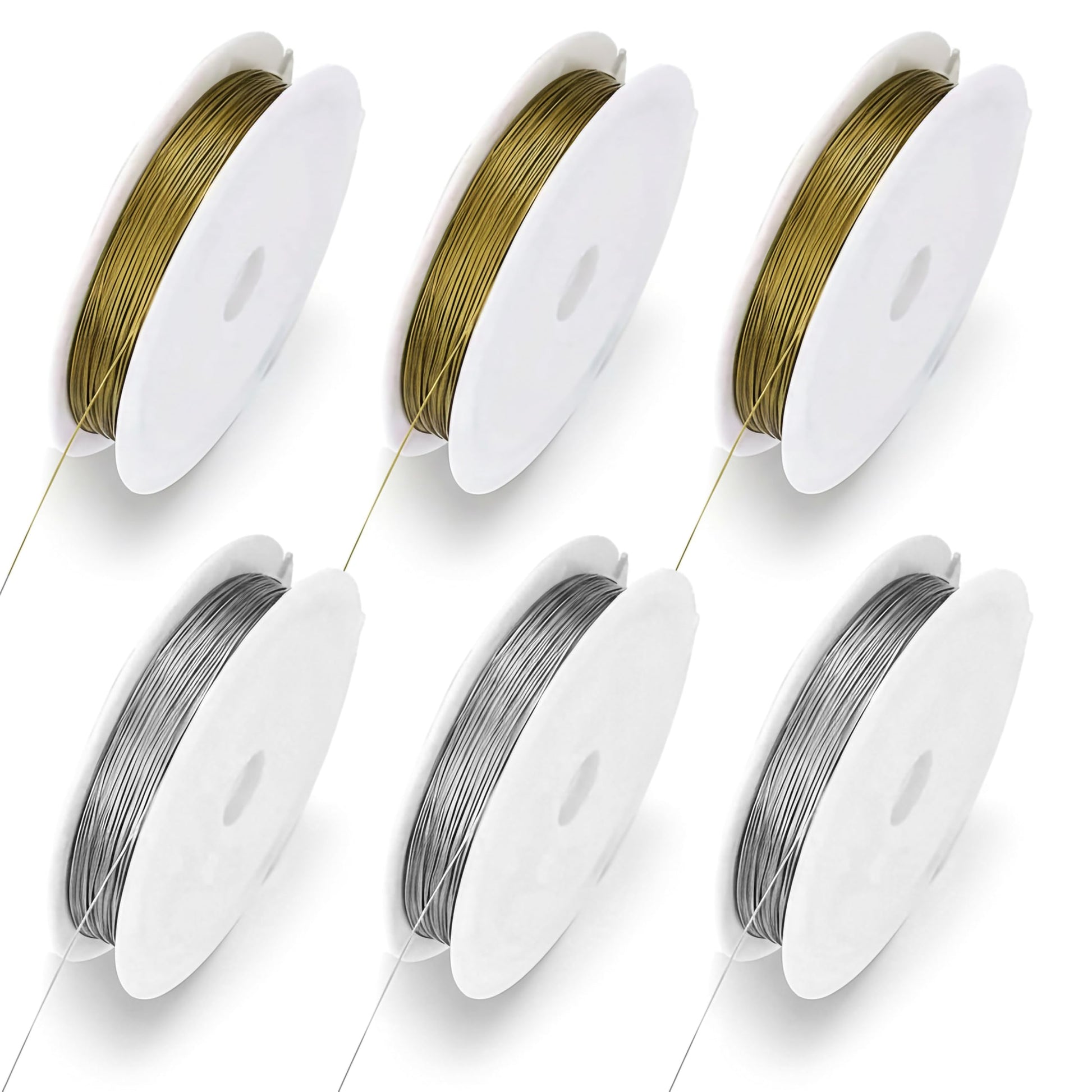 0.5mm Jewelry Wire for Craft & Flower Making, Flexible Metal 6Pcs Gold and Silver product image