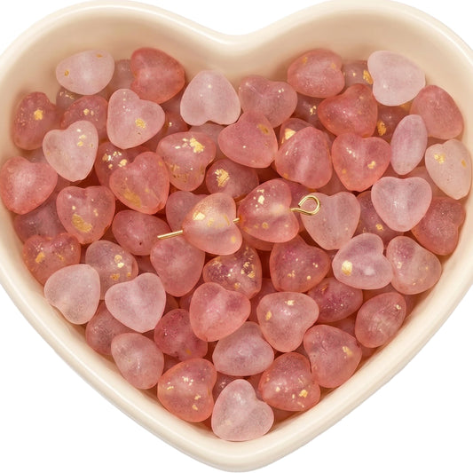 Bring sweet handmade style into bracelet making with cute heart acrylic beads for phone charm craft.