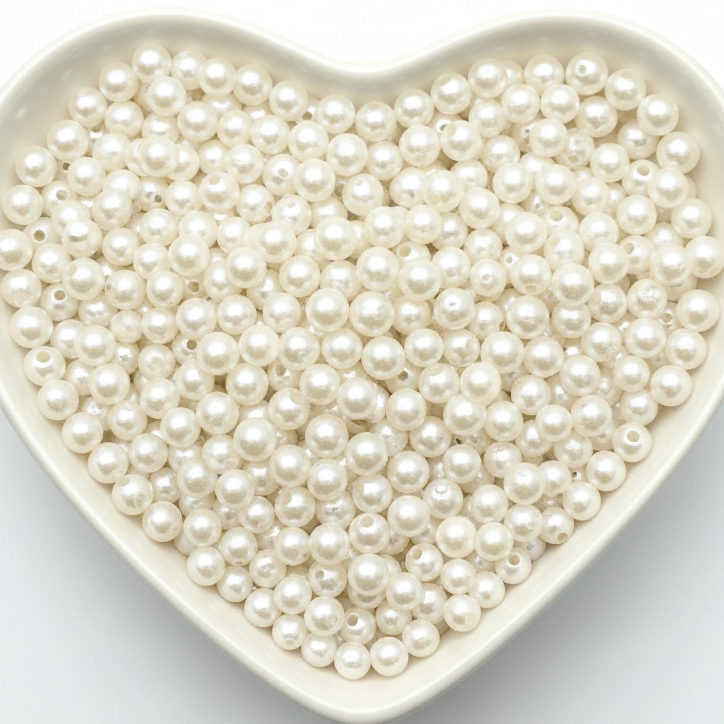 6mm White Pearl Beads for Jewellery Making, 6 mm Plastic White 6MM product image