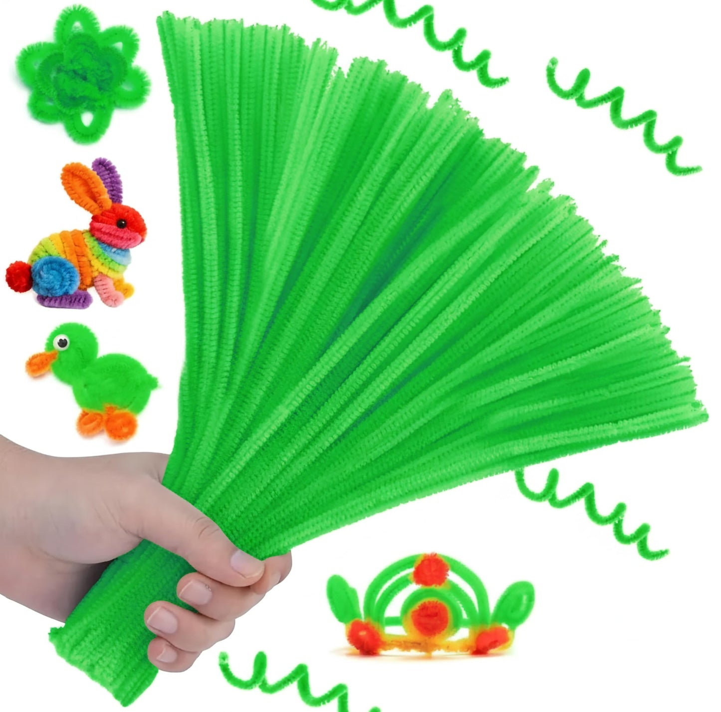 Let soft chenille flower-making stems add soft fuzzy texture to DIY decoration and kids creative projects.