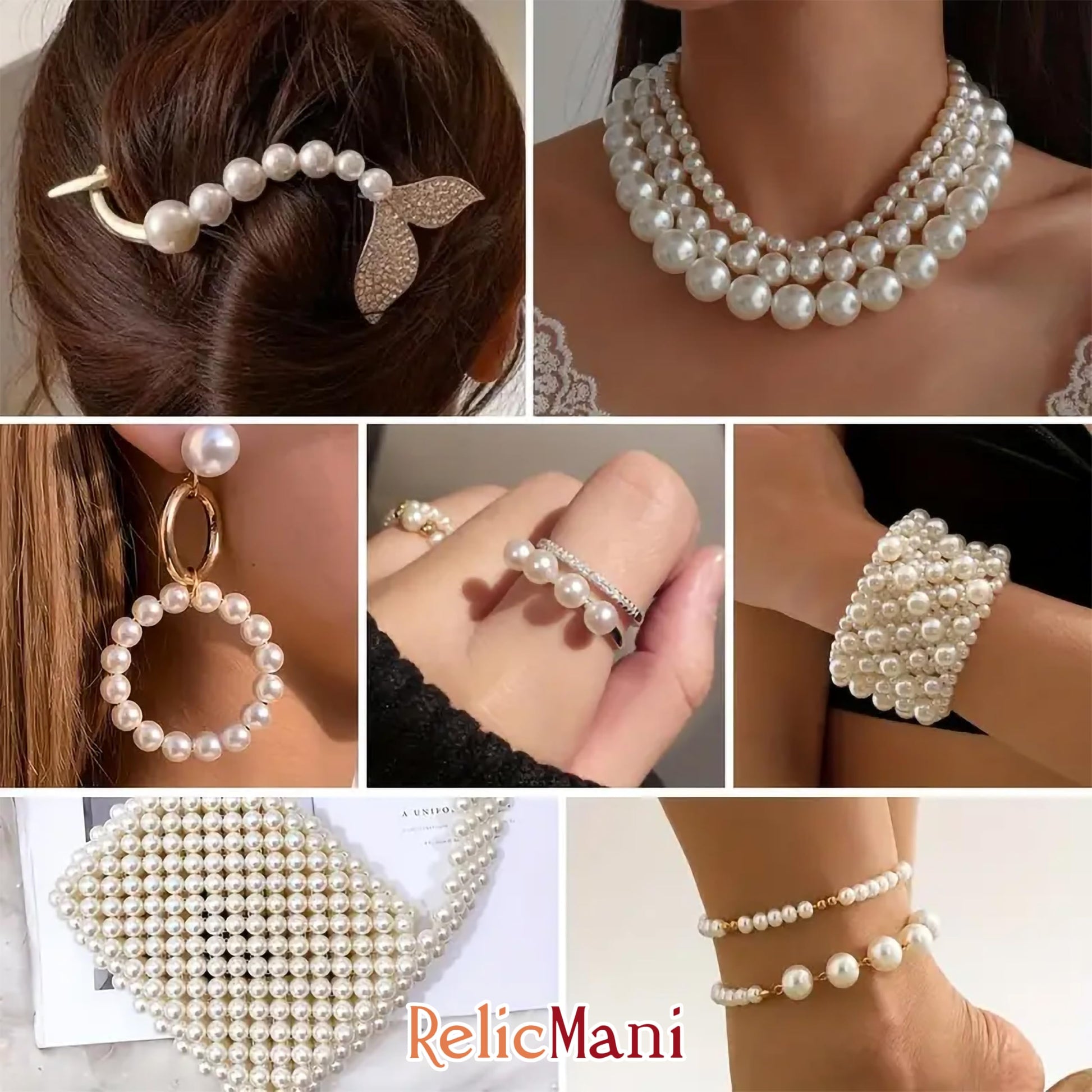 White Pearl Beads Set 5mm 6mm 8mm 10mm for Jewellery Making image 7