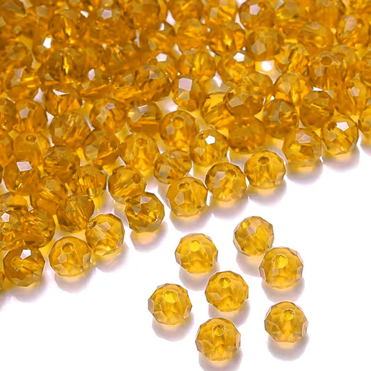 Yellow and transparent 8mm and 90 grams beads give bracelet making, necklace making and DIY jewellery projects a neat visual lift.