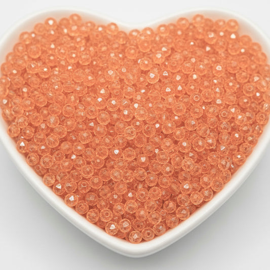 Crystal Rondelle Beads for Jewellery Making, 4mm Tyre Shape LIGHT ORANGE product image