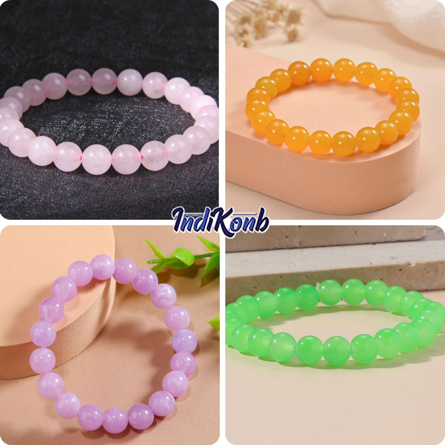 Jelly Glass Pearl Beads - Multicolour Round Beads (8mm) - Assorted Colours