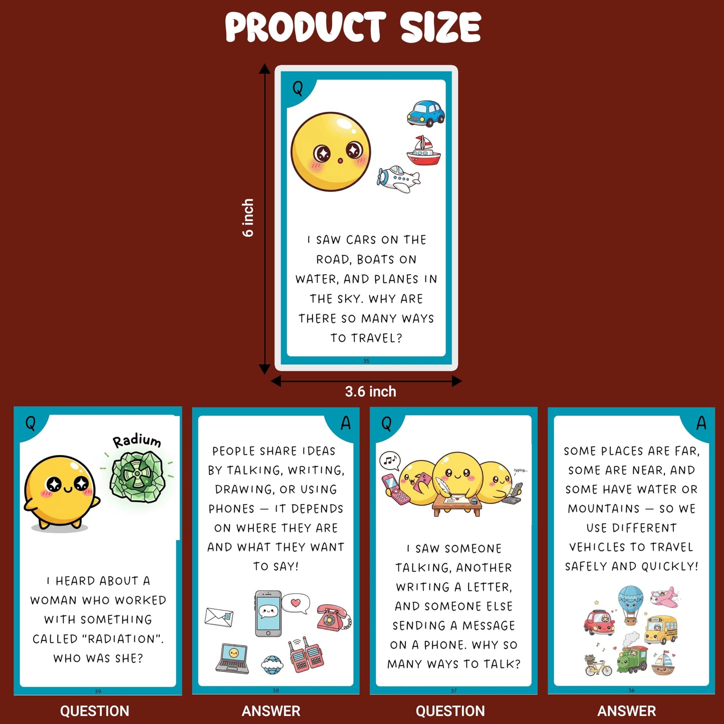 Multi-color General Knowledge Flash Cards for Kids Set Paper. Additional product image showing more details of the craft product.