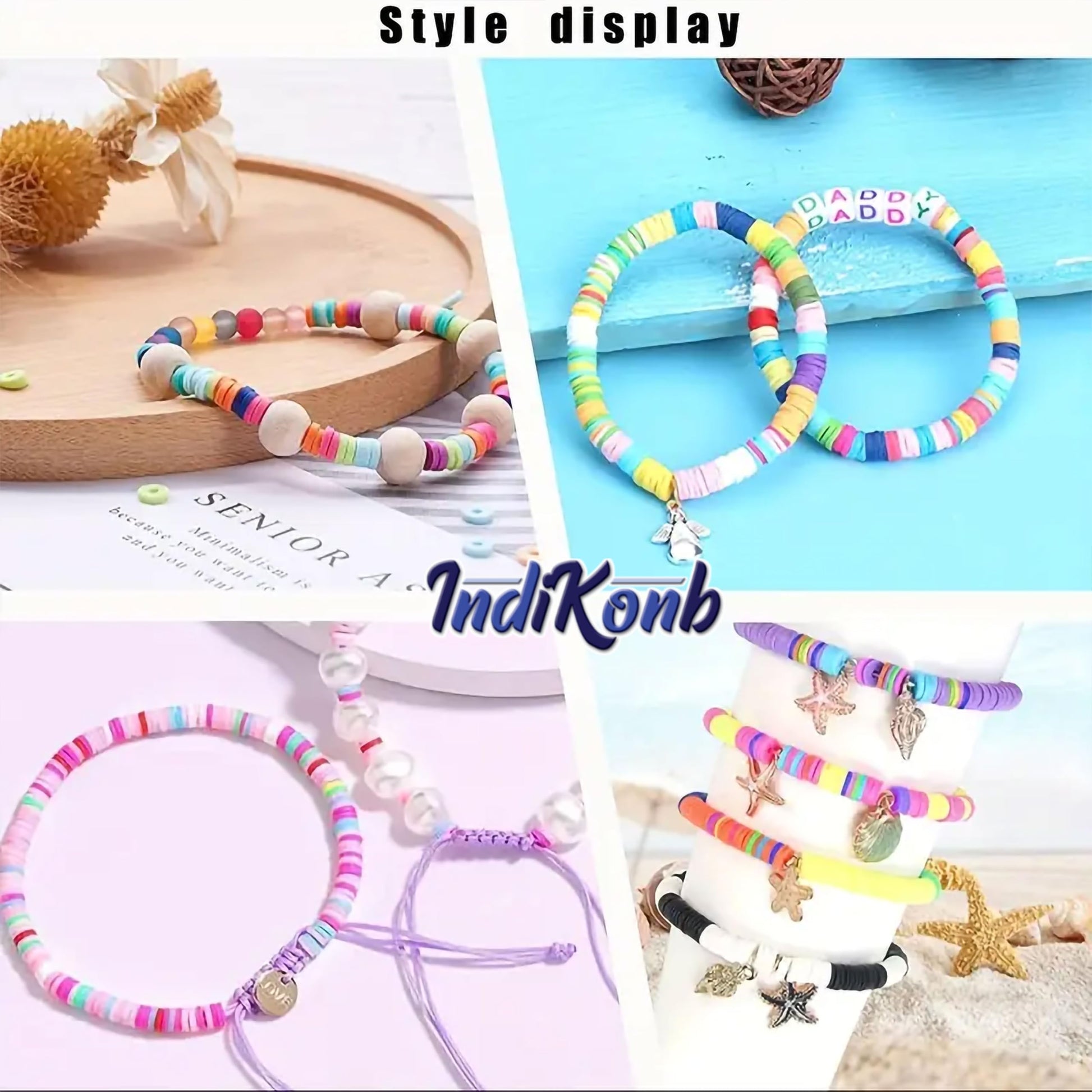 Preppy Heishi Bracelet Set for Girls adds a polished jewellery look to daily wear, party wear and gifting.