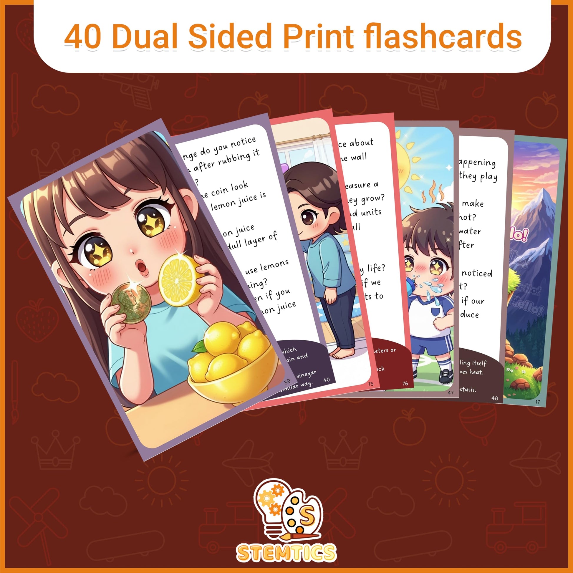 The Big 4 Science Conversation Cards for Kids. Additional product image showing more details of the craft product.