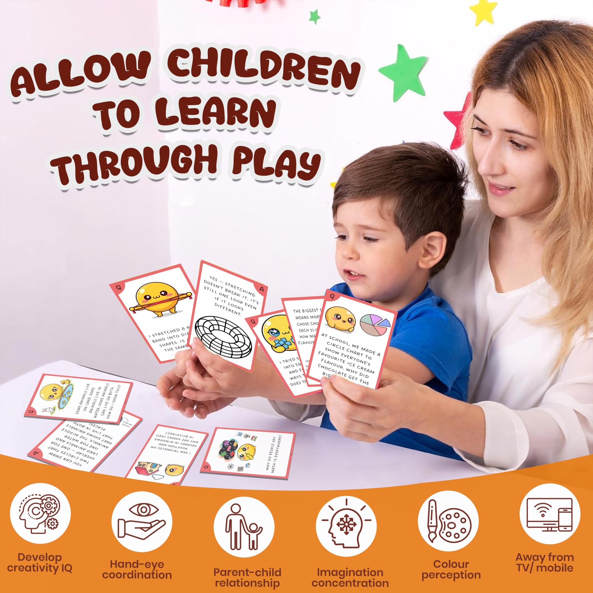 Multi-color Mathematics Flash Cards for Kids Set Paper. Detailed image showing material, texture, and design.