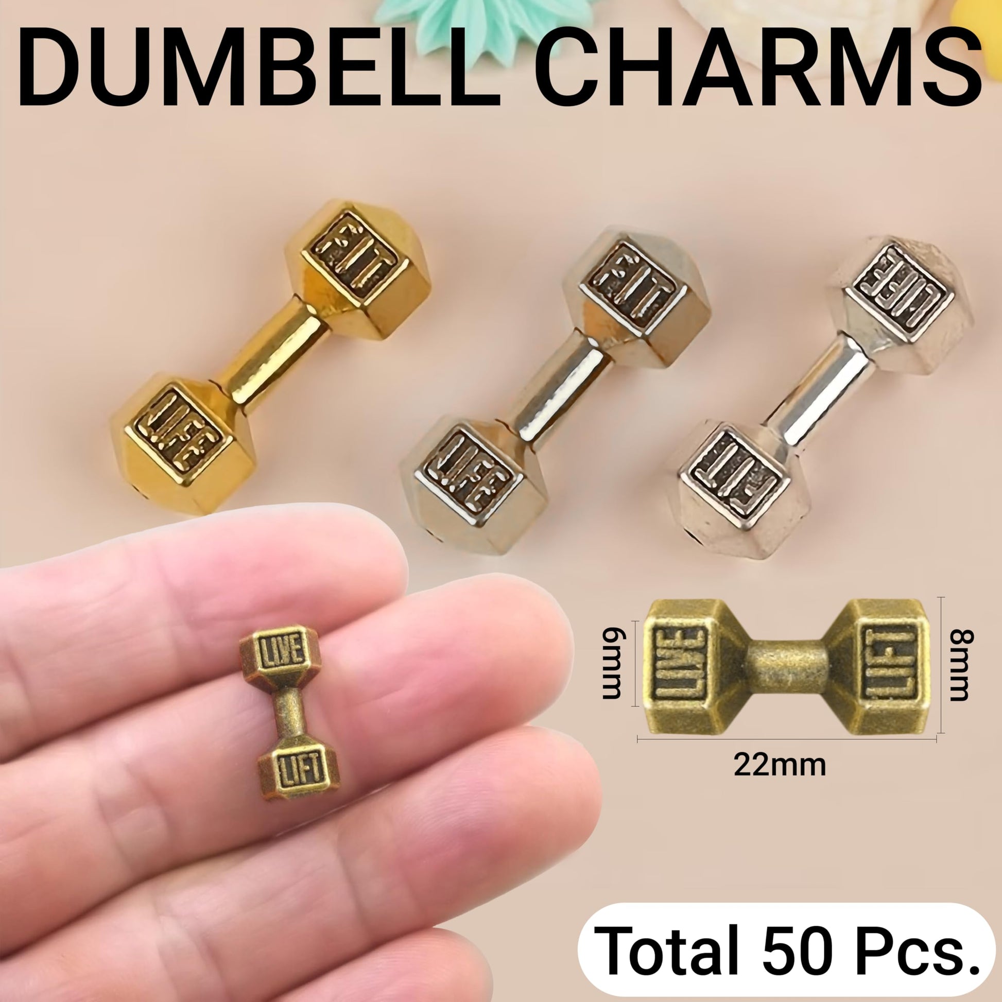 Make DIY charm projects feel complete with fitness-themed gym charm pendants for bracelets.