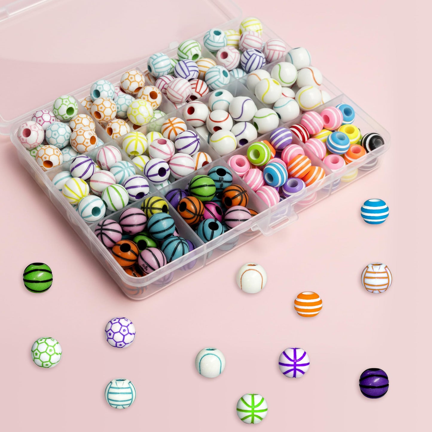 Multicolor Sports Ball Beads Kit, Colorful Acrylic Multicolour 2 image 3