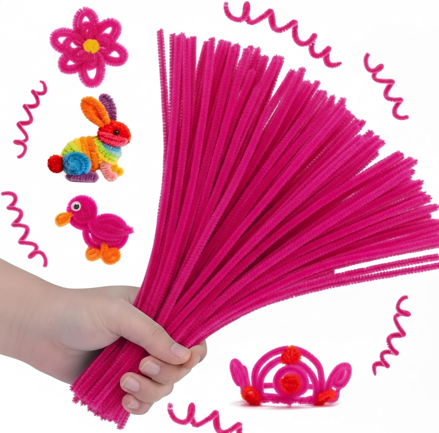 Use these bendable soft fuzzy stems to make school art feel more finished.