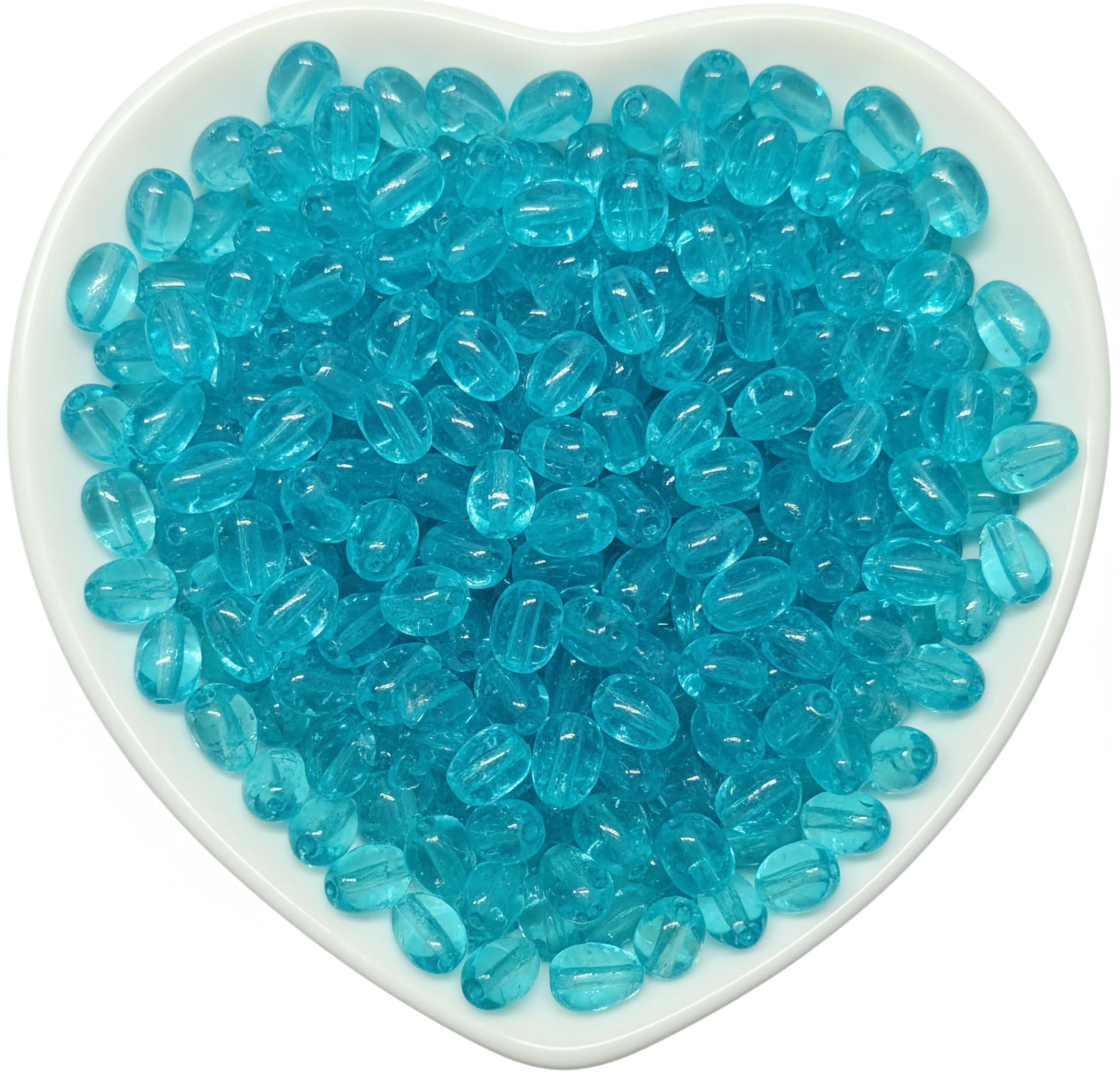 Bring glossy movement into saree kuchu work with 8x5mm cyan glossy teardrop bead accents for earring drops.