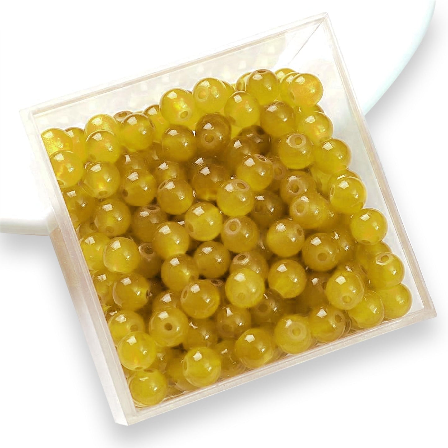 Golden and pearl 6 mm and 6mm beads keep bracelet making, necklace making and DIY jewellery projects visually clean while adding clean decorative look.