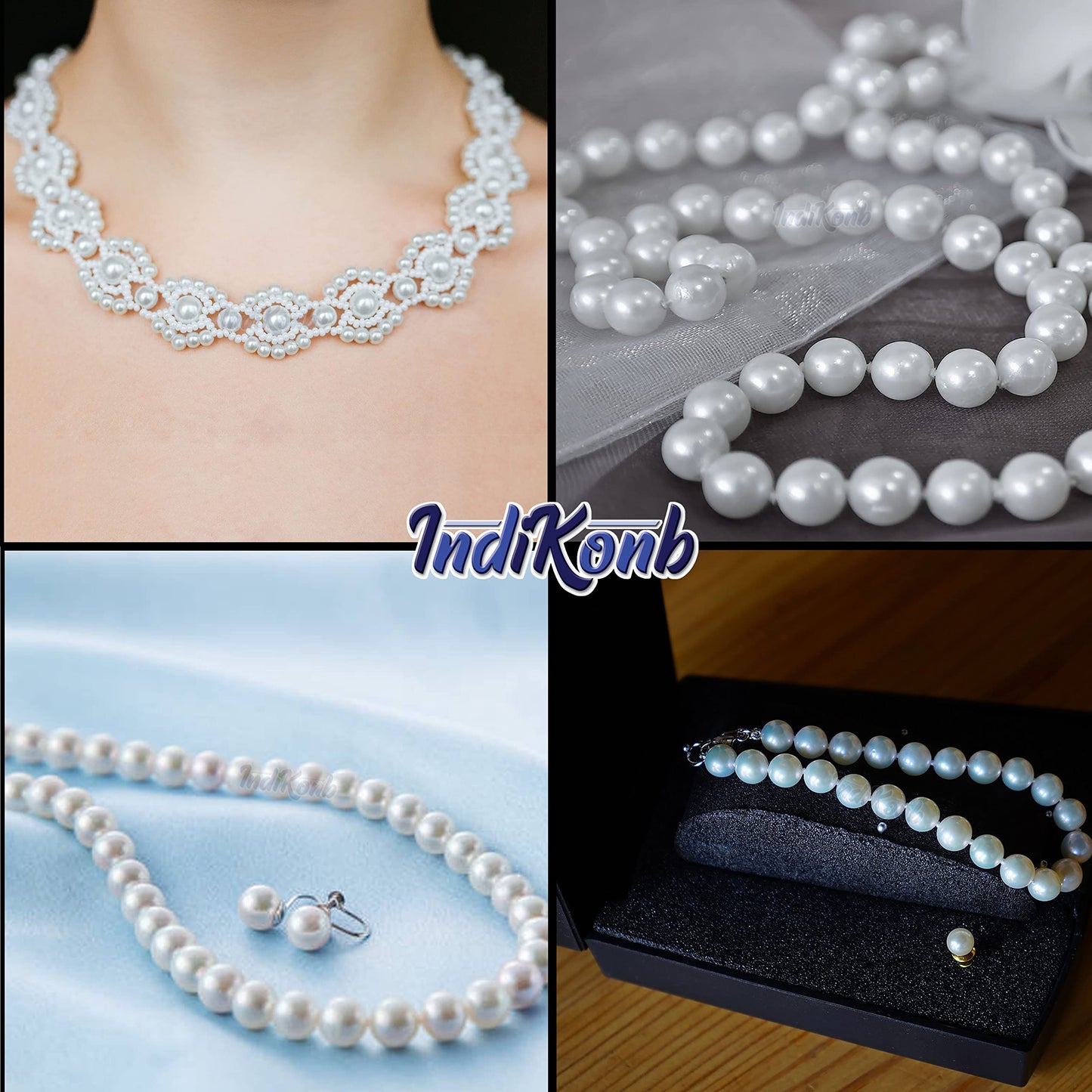 Pearl Beads Set for Jewelry Making - White Beads