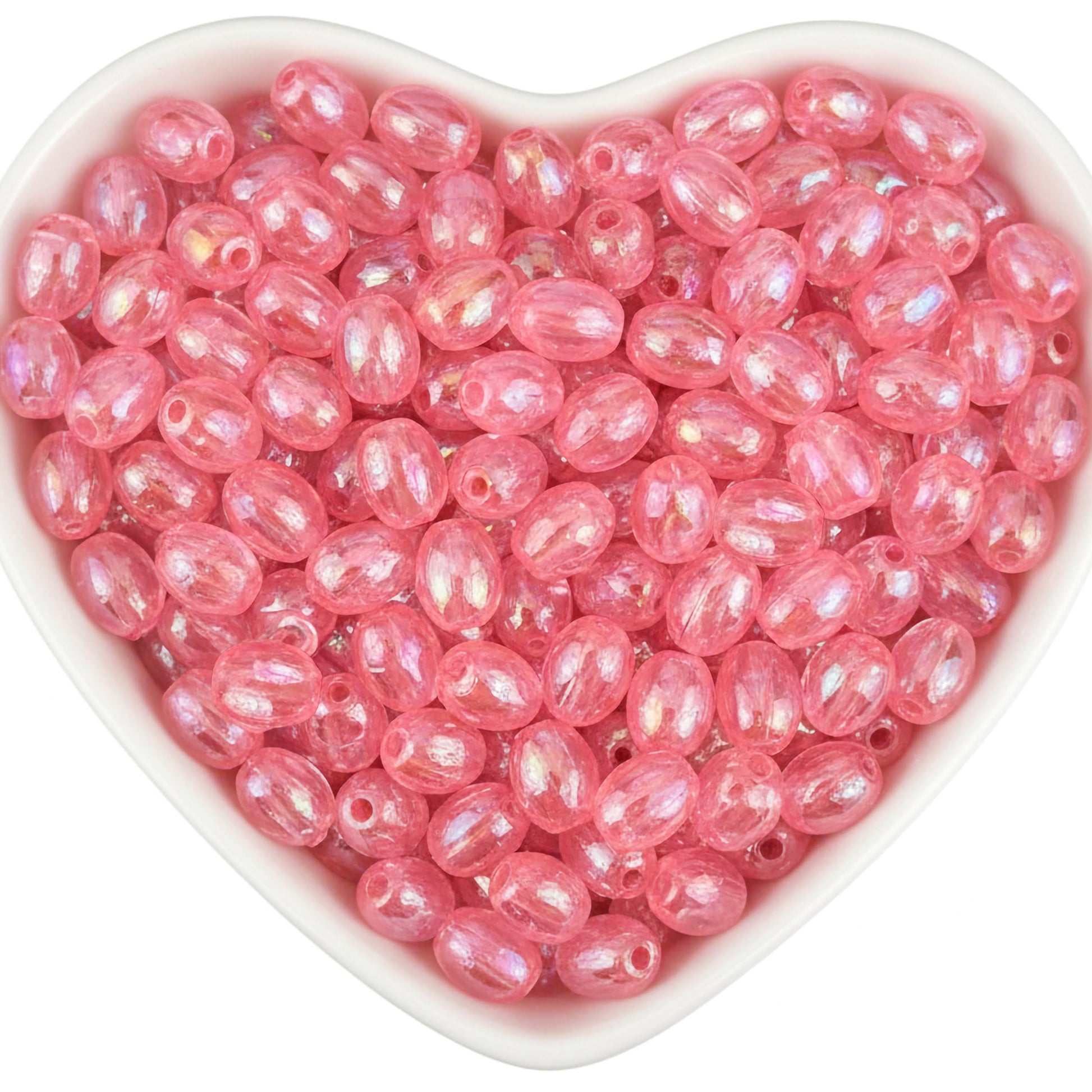 Glossy Rainbow Crystal Acrylic Beads for Jewelry Making Pink product image