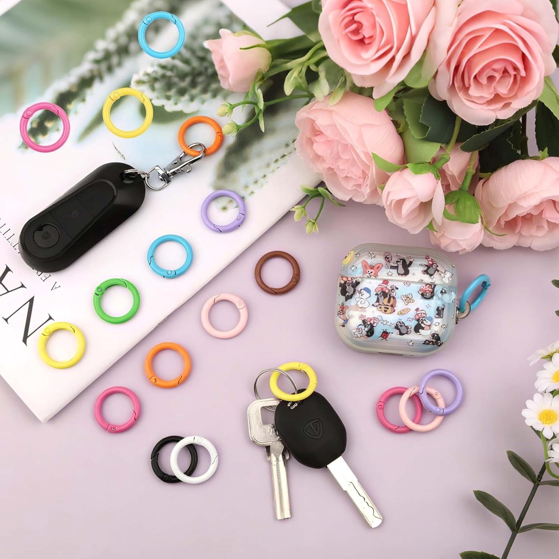 Add eye-catching detail to DIY accessories and craft hanging projects using smooth metal round clip hardware pieces.