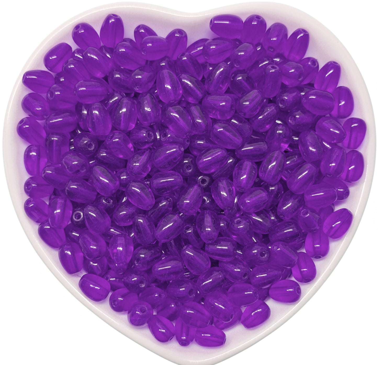Make latkan designs feel complete with 8x5mm purple glossy small hanging beads for DIY jewelry projects.