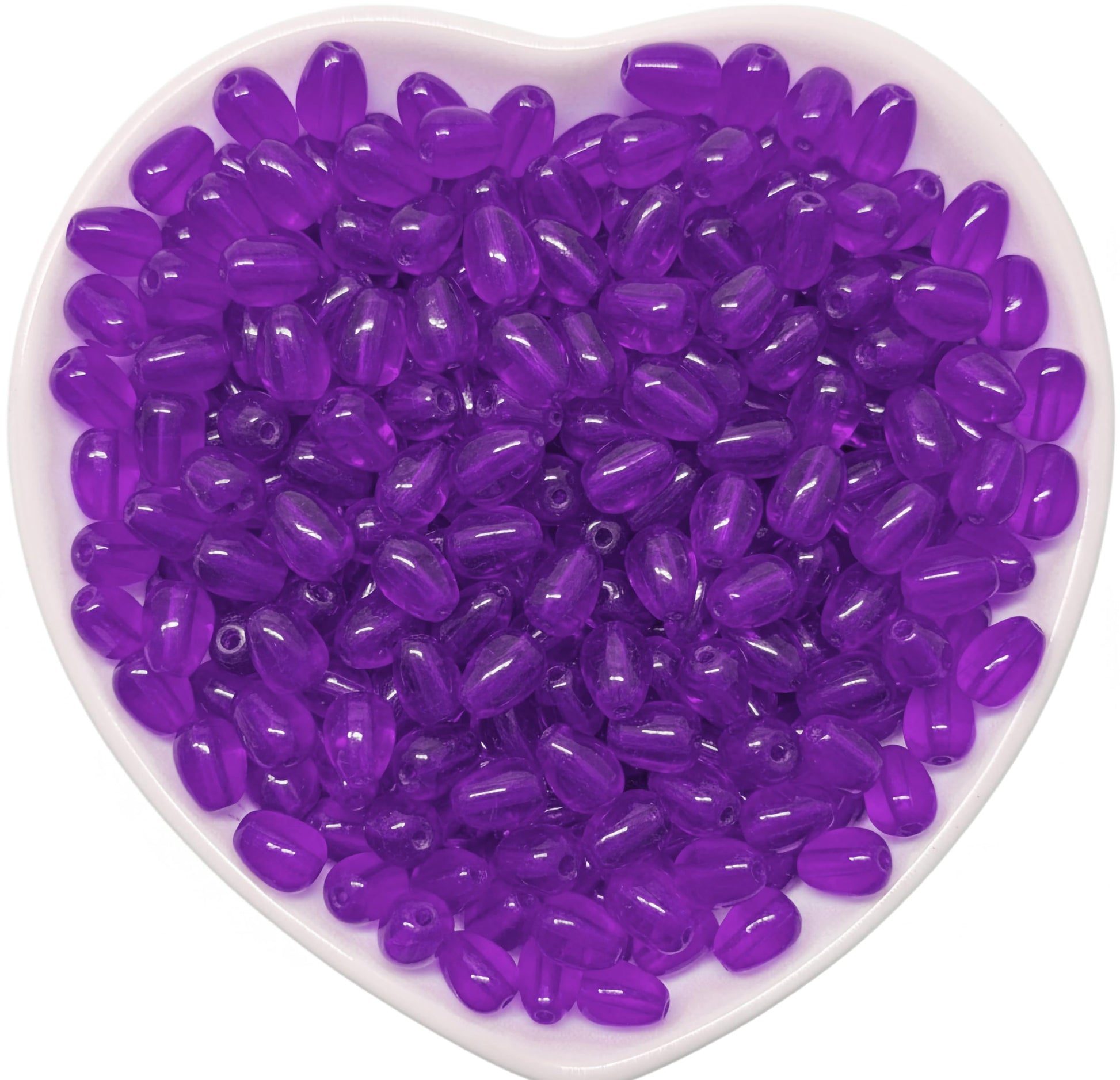 Make latkan designs feel complete with 8x5mm purple glossy small hanging beads for DIY jewelry projects.