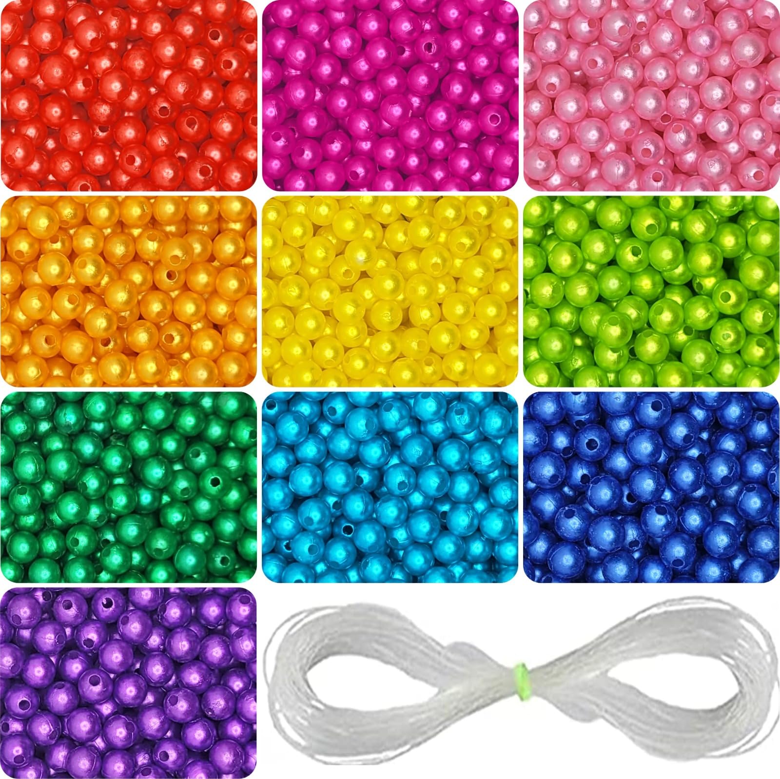For a cleaner finish in bracelet making, multicolour and pearl 8mm beads are a useful choice.