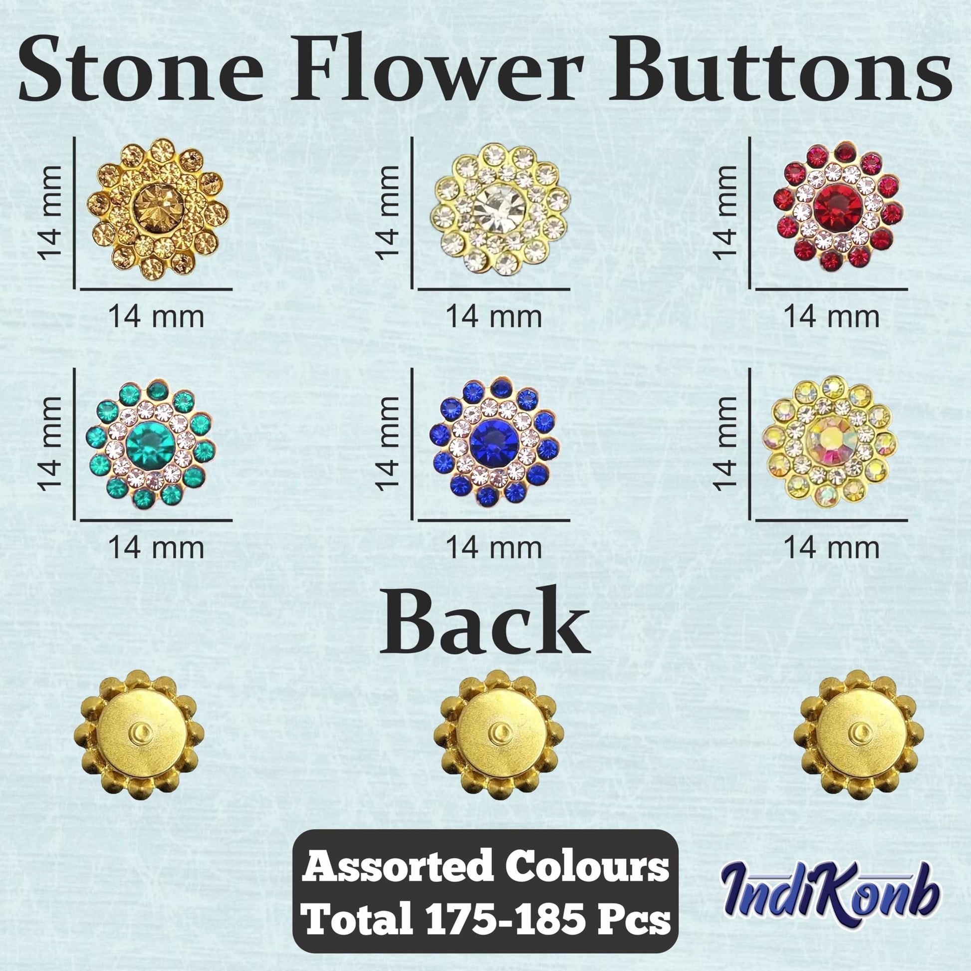 Clear 14mm rhinestones and flatback stones are a clean finishing element for Lippan art and fabric decoration.