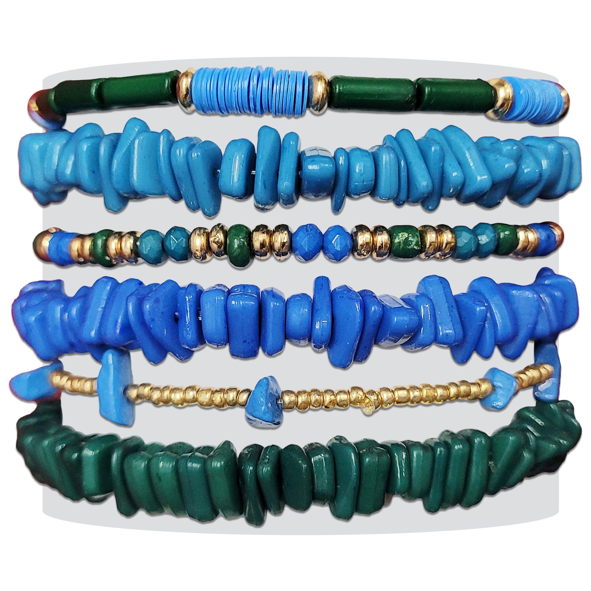 In everyday styling, party wear and gifting, multicolour plastic and elastic bracelet adds depth and neat finishing.